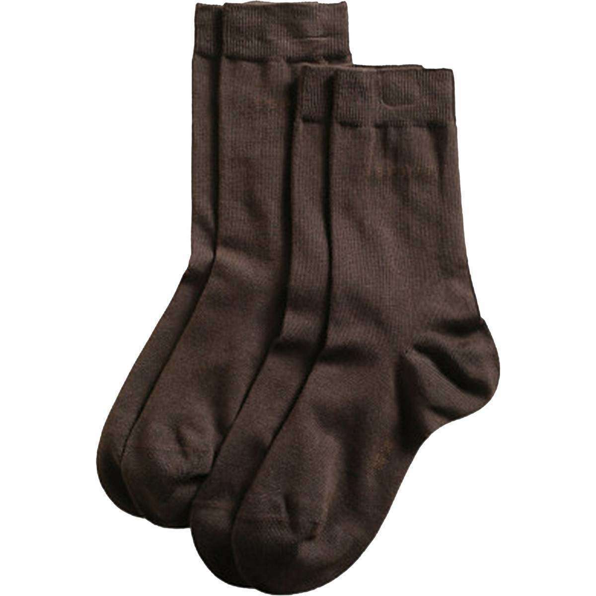 Esprit Basic Fine Knit Mid-Calf 2 Pack Socks - Dark Brown
