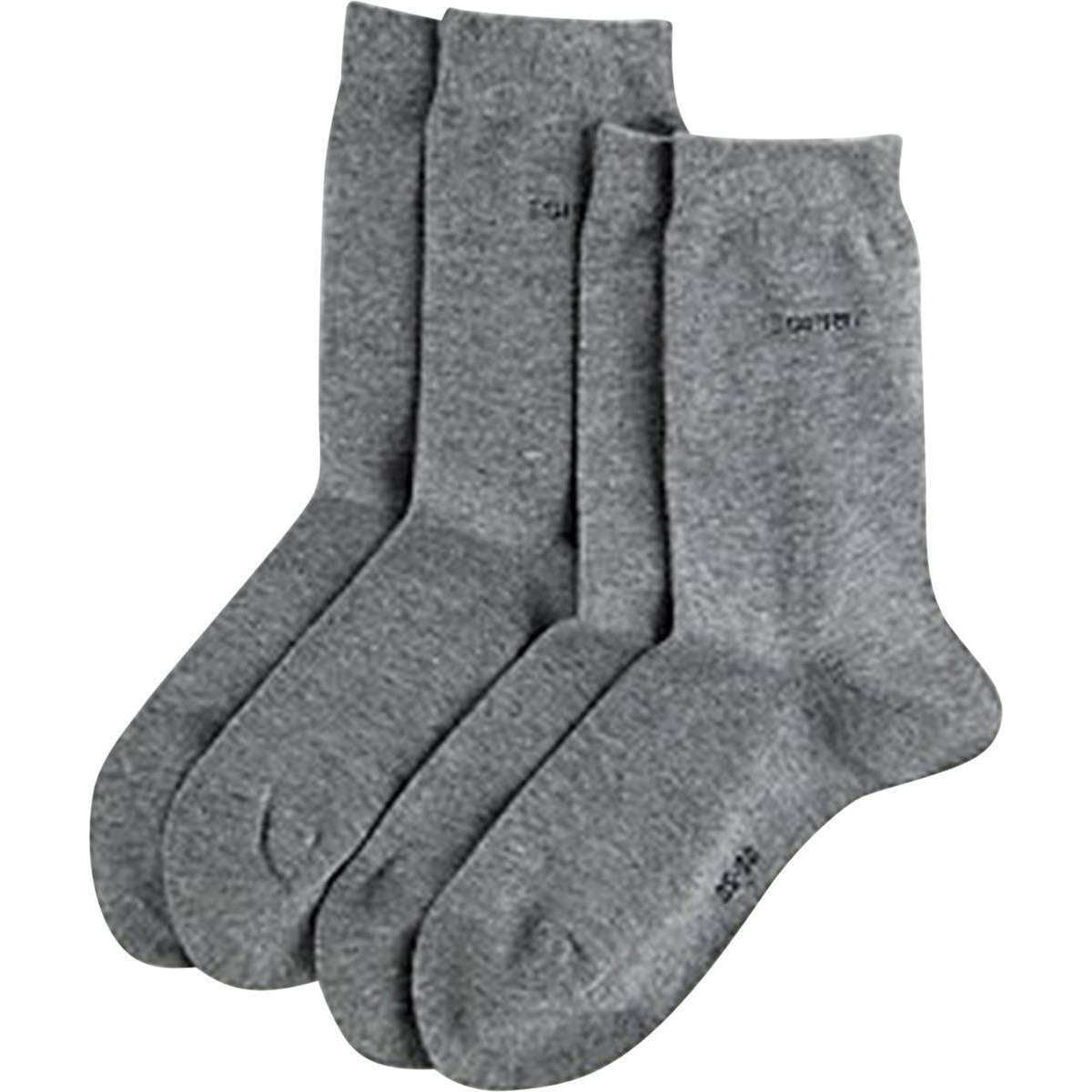 Esprit Basic Fine Knit Mid-Calf 2 Pack Socks - Light Grey