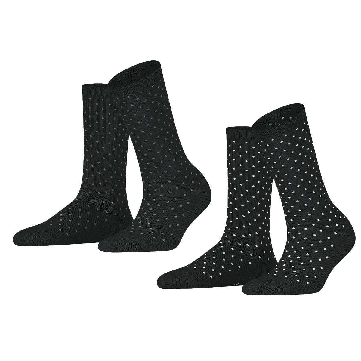 Esprit Fine Dot 2 Pack Socks - Black