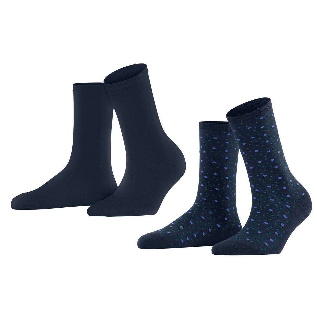 Esprit Playful Dot 2 Pack Socks - Marine Navy