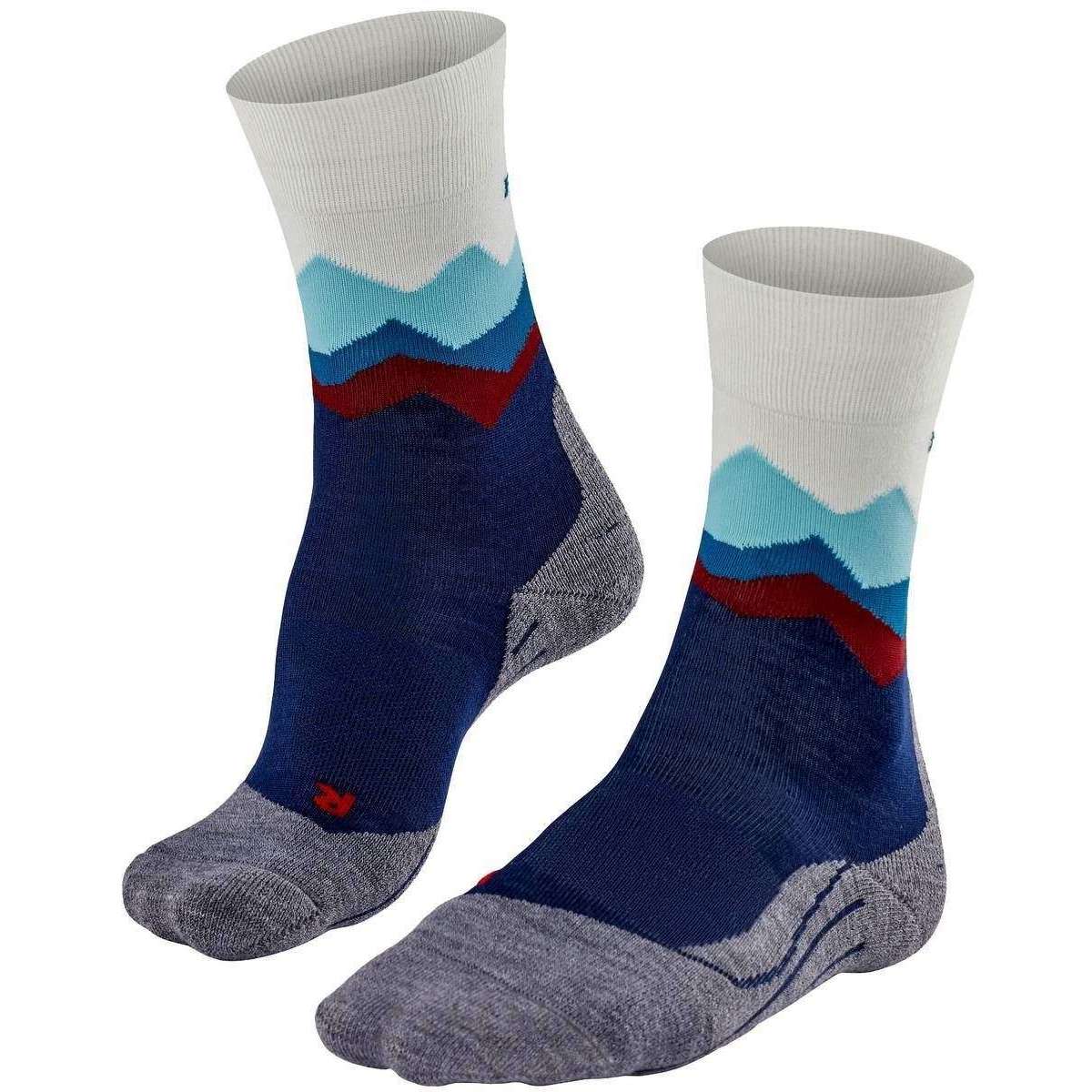 Falke Capsule Trekking TK2 Crest Socks - Dark Night Blue/White/Grey