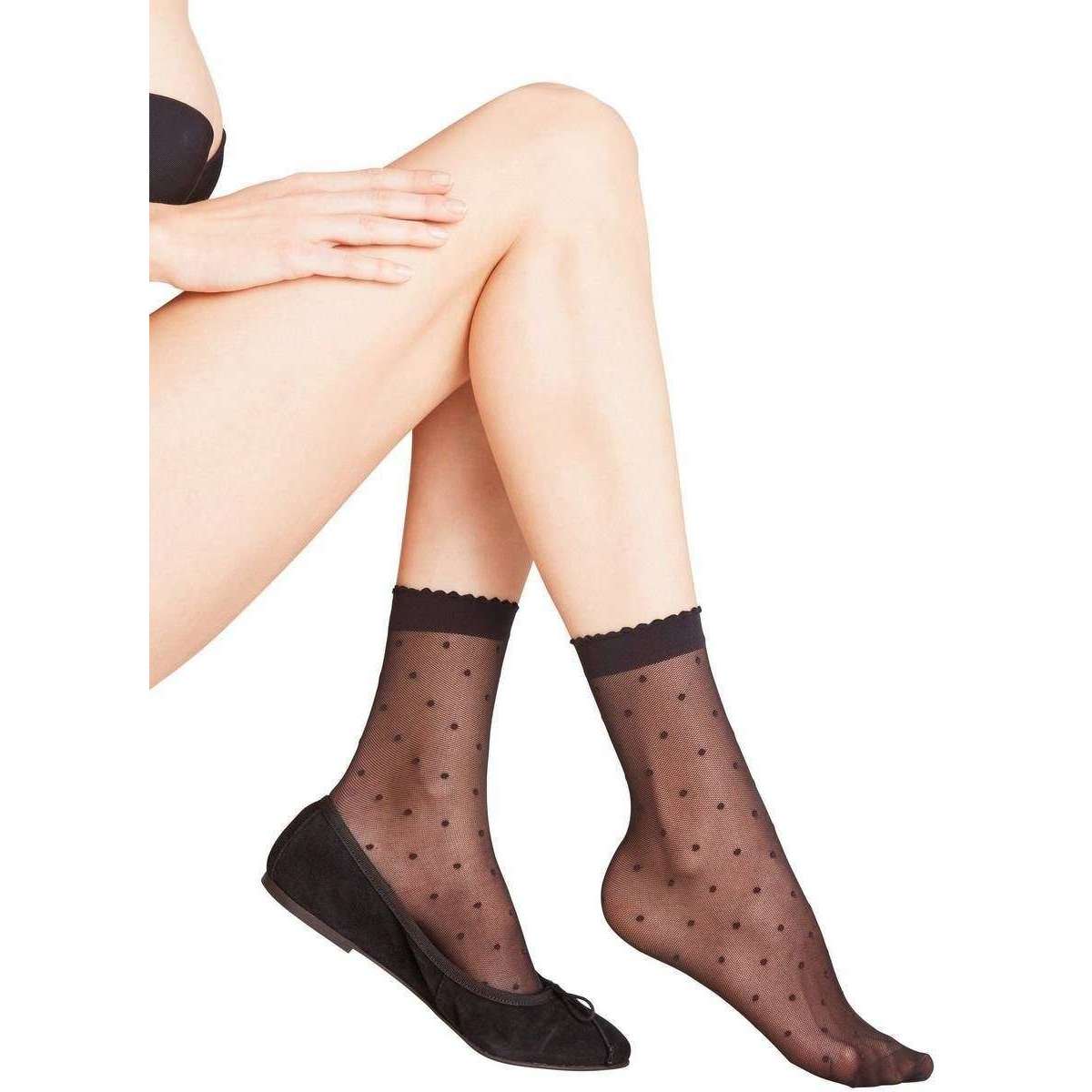 Falke Dot 15 Denier Anklet Tights - Black