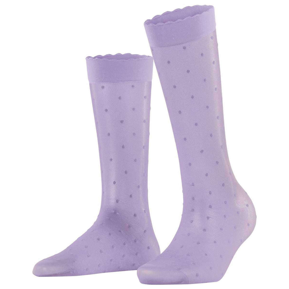 Falke Dot 15 Denier Knee High Socks - Lupine Lilac