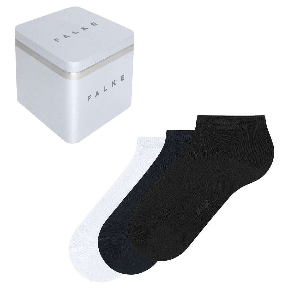 Falke Happy Box 3 Pack Sneaker Socks - Black/Navy/White