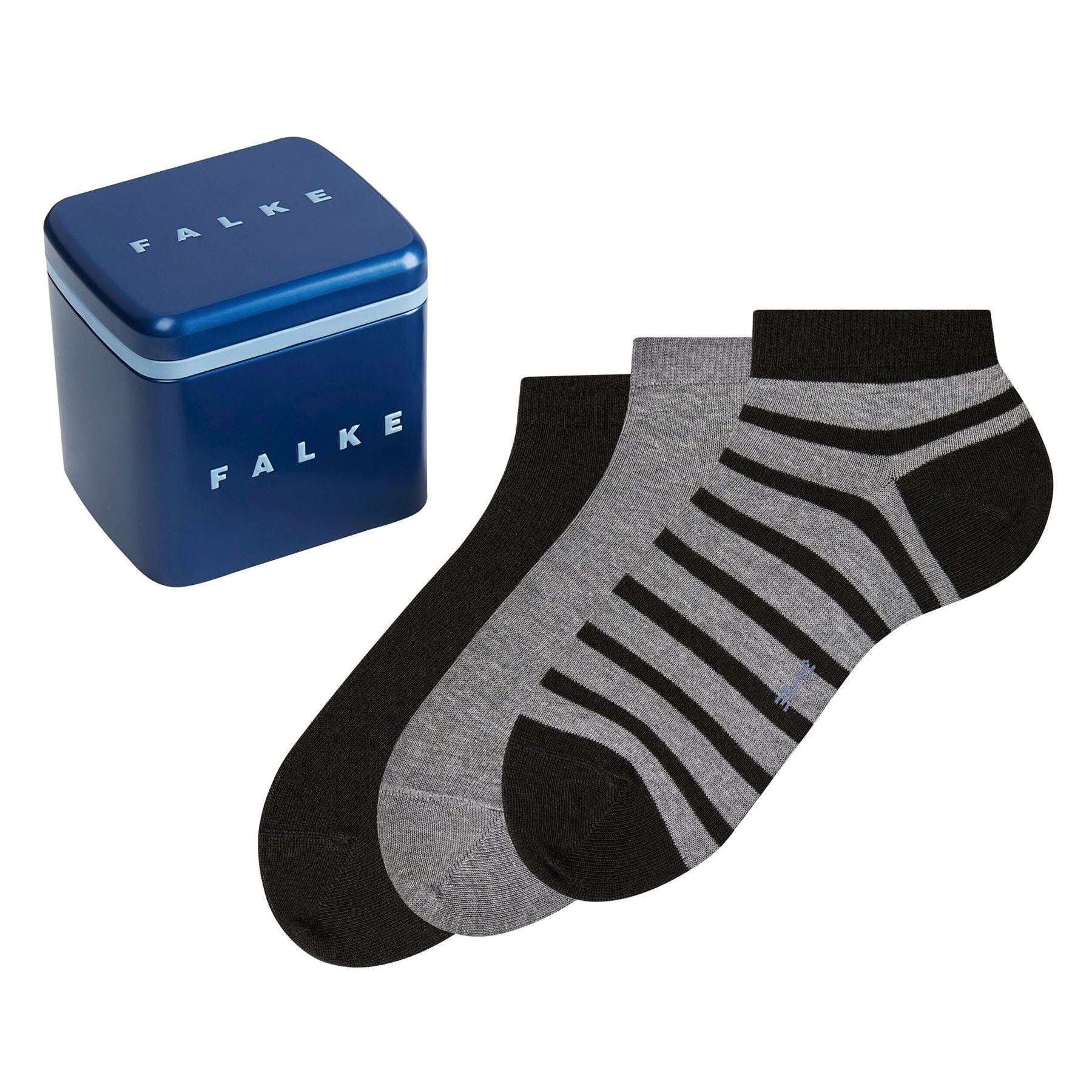 Falke Happy Box 3-Pack Sneaker Socks - Sortiment/Black/Grey - Small - 5.5-8 UK | 6.5-9 US | 39-42 EUR