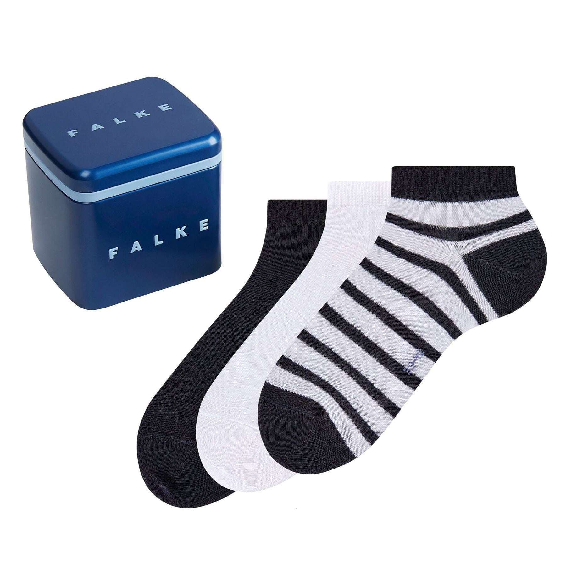 Falke Happy Box 3-Pack Sneaker Socks - Sortiment/Navy/White - Small - 5.5-8 UK | 6.5-9 US | 39-42 EUR