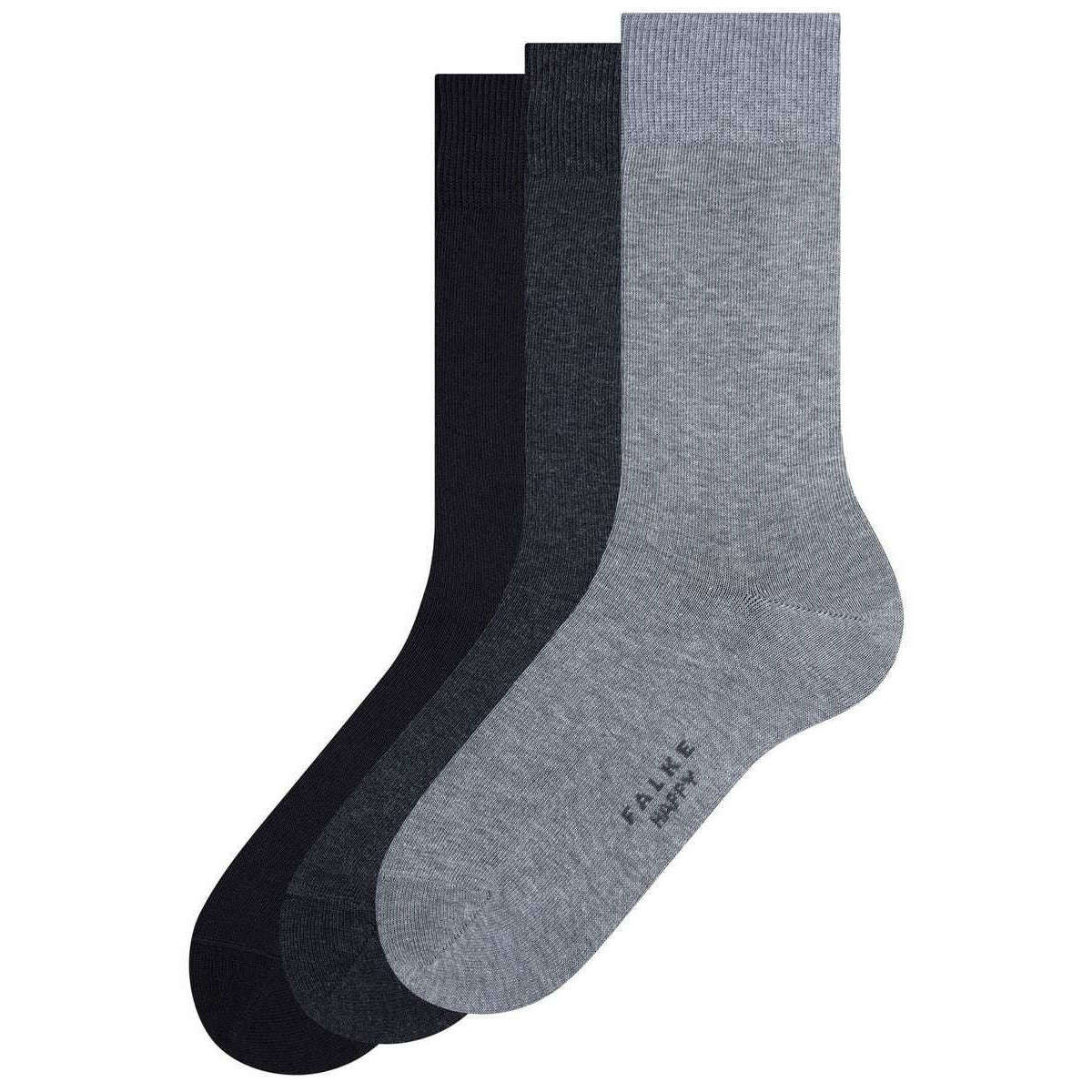 Falke Happy Box 3 Pack Socks - Grey/Black - Small - 5.5-8 UK | 6.5-9 US | 39-42 EUR