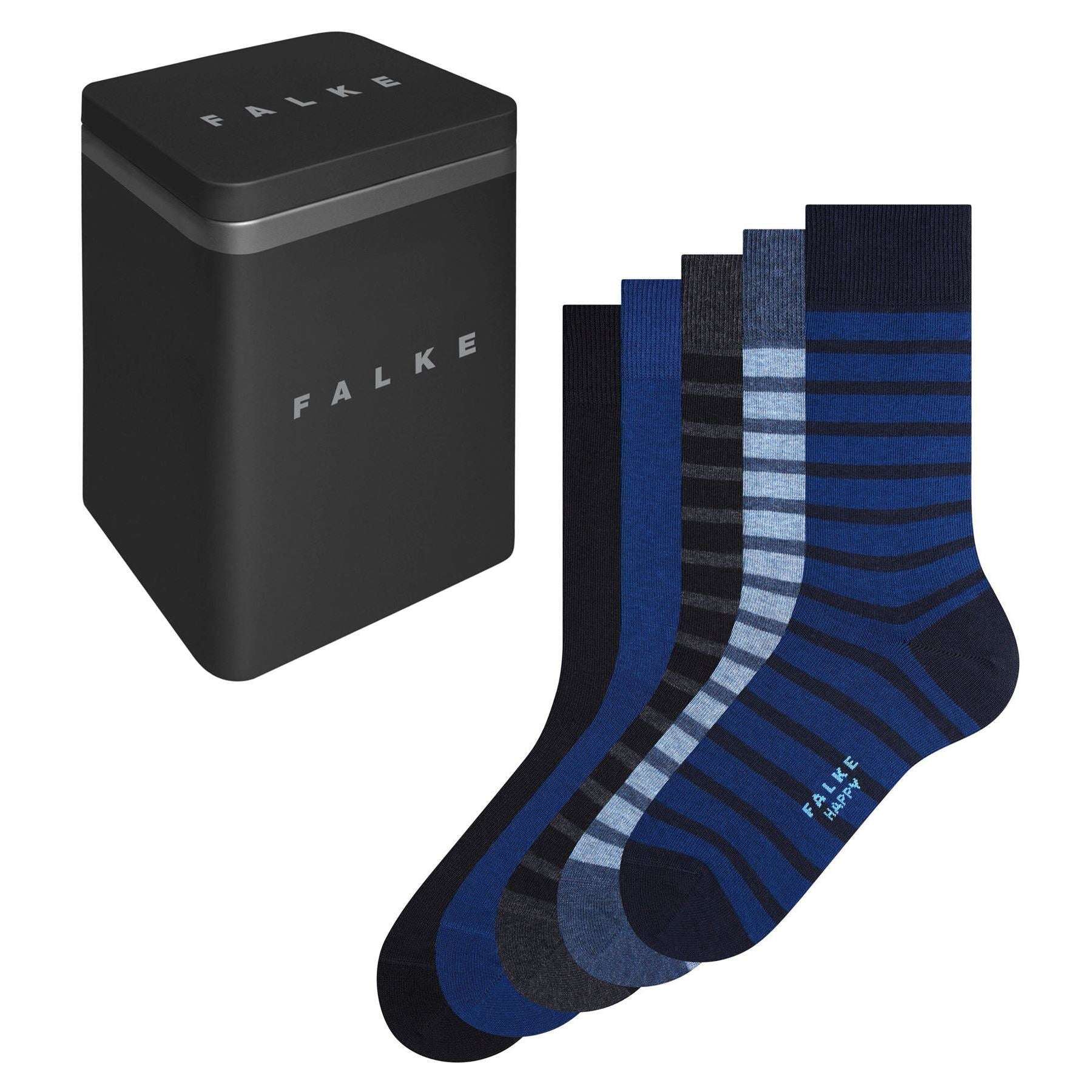 Falke Happy Box 5-Pack Socks - Sortiment/Navy/Grey - Small - 5.5-8 UK | 6.5-9 US | 39-42 EUR