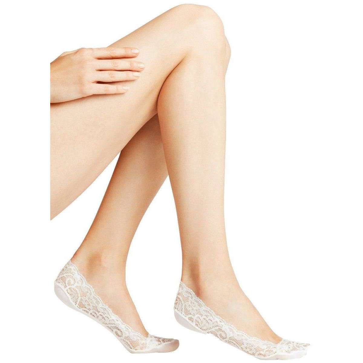 falke lace no show socks - white