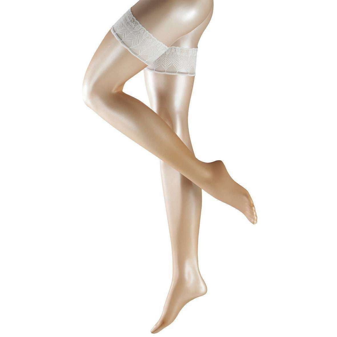 Falke Lunelle 8 Denier Ultra-Transparent Shimmer Stay Up Stockings - Powder/Champagne