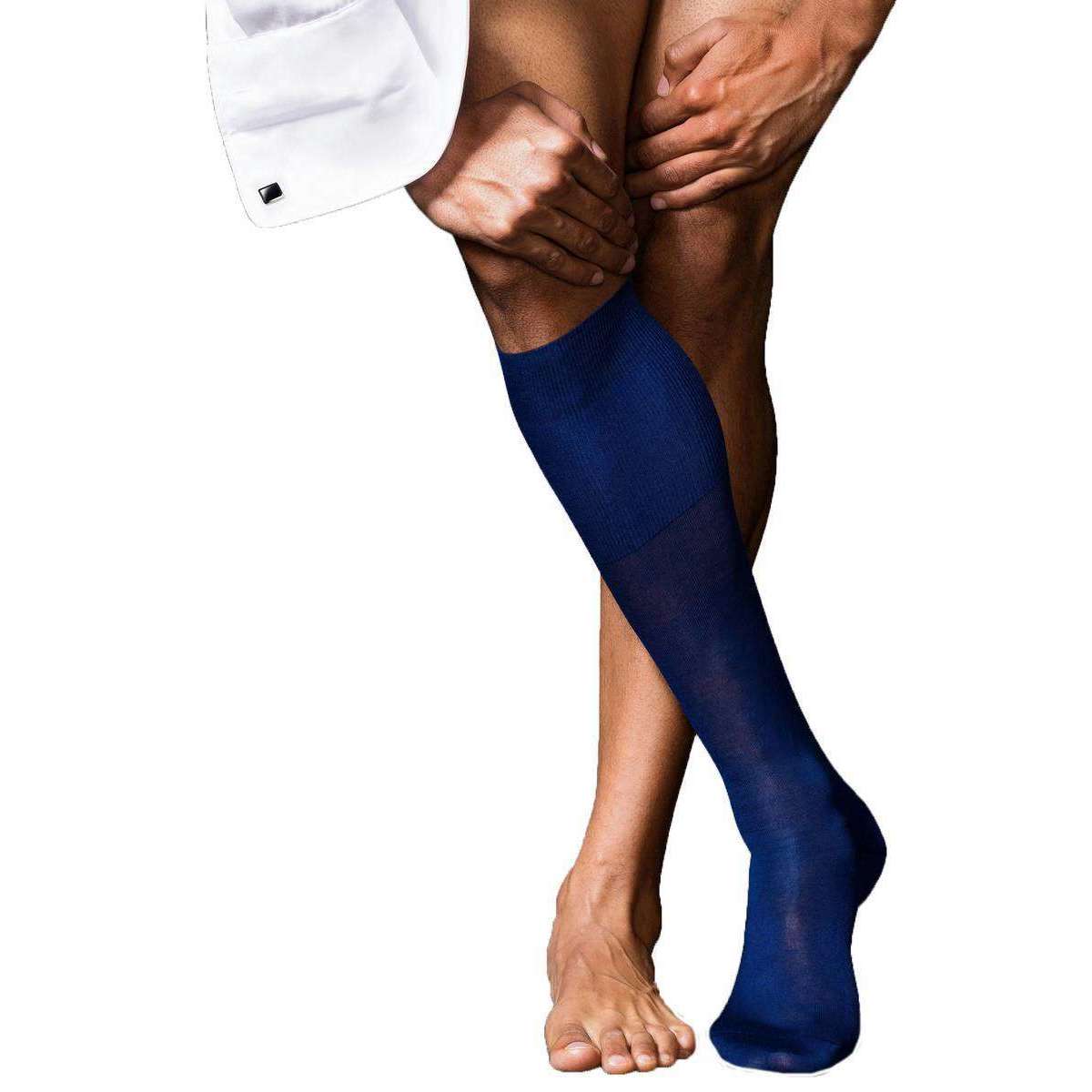 Falke No9 Pure Fil d’Ecosse Smooth Flat Knit Knee High Socks - Royal Blue