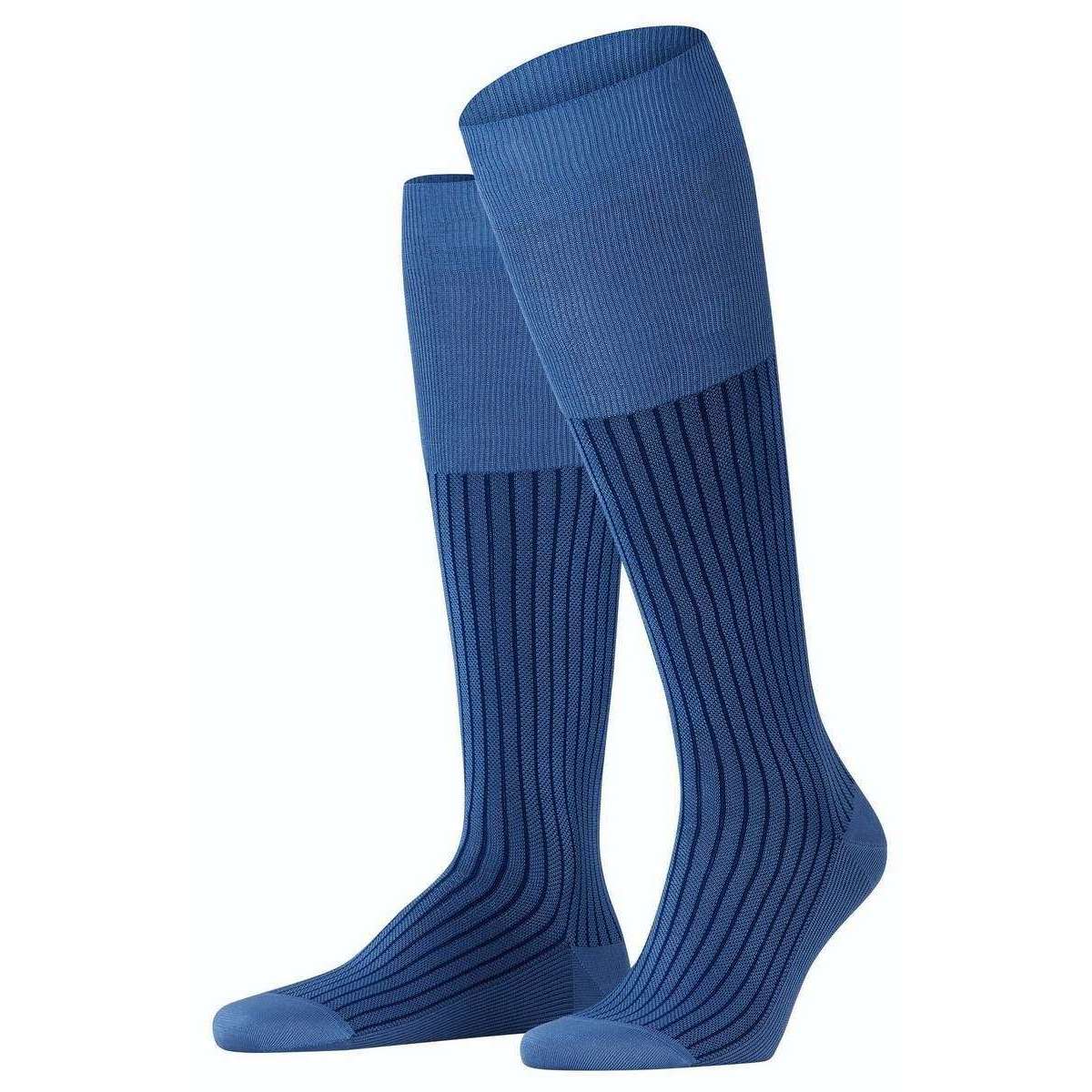 Falke Oxford Stripe Knee High Socks - Dusty Blue