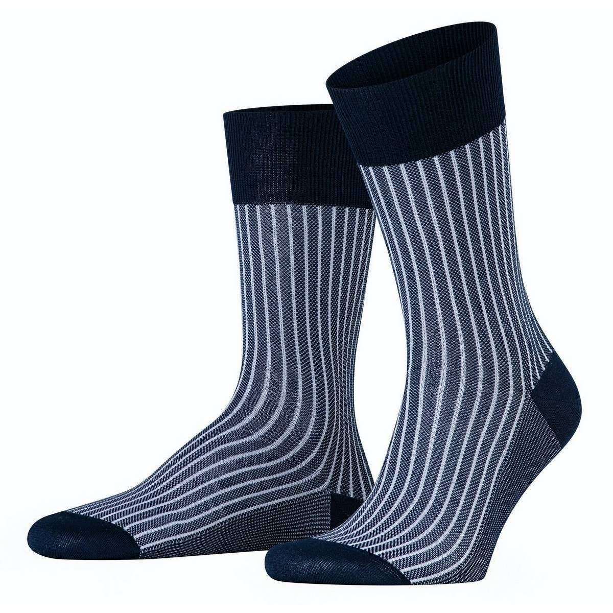 Falke Oxford Stripe Socks - Atlantic Blue