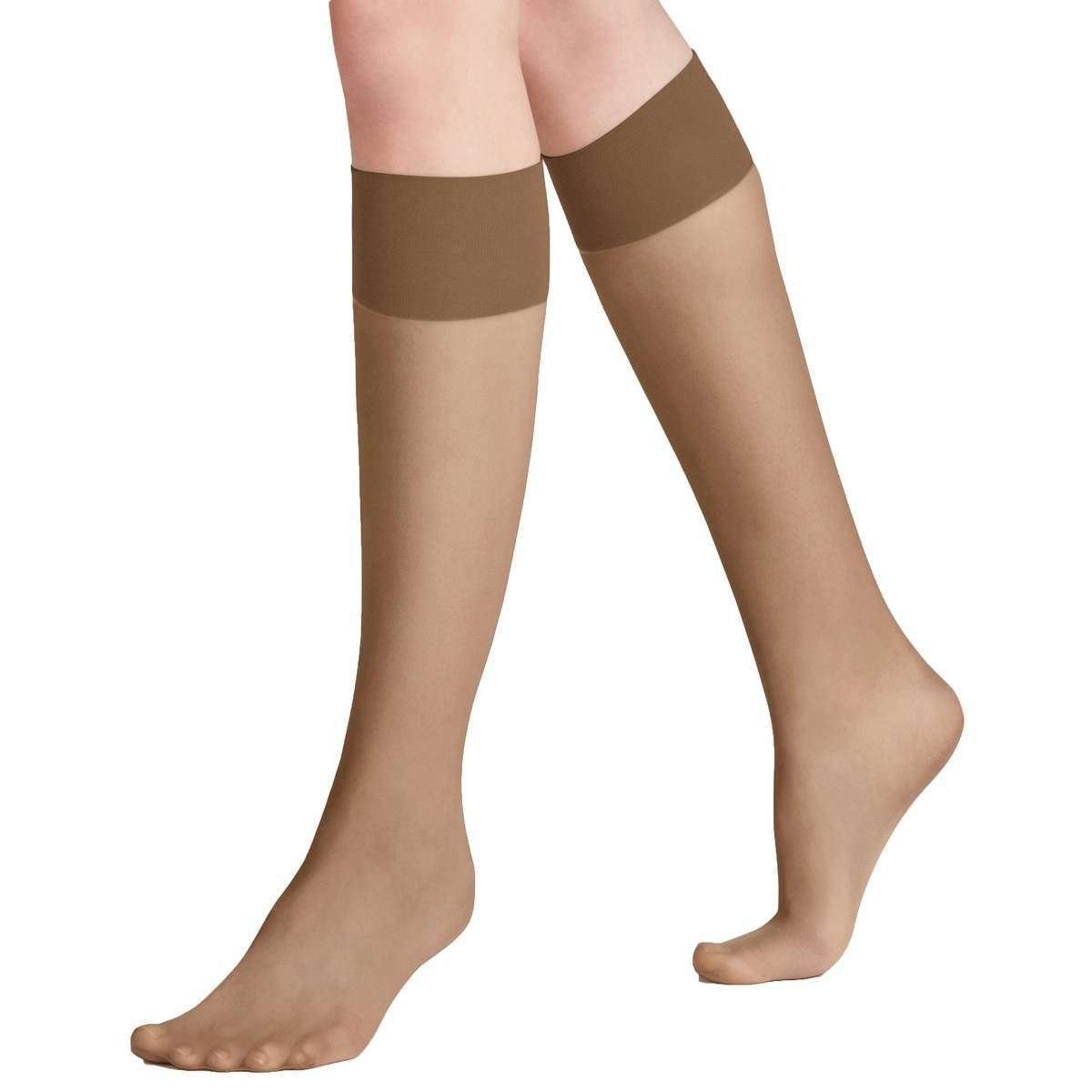 Falke Pure Matt 20 Denier Knee High Stockings - Sun Beige