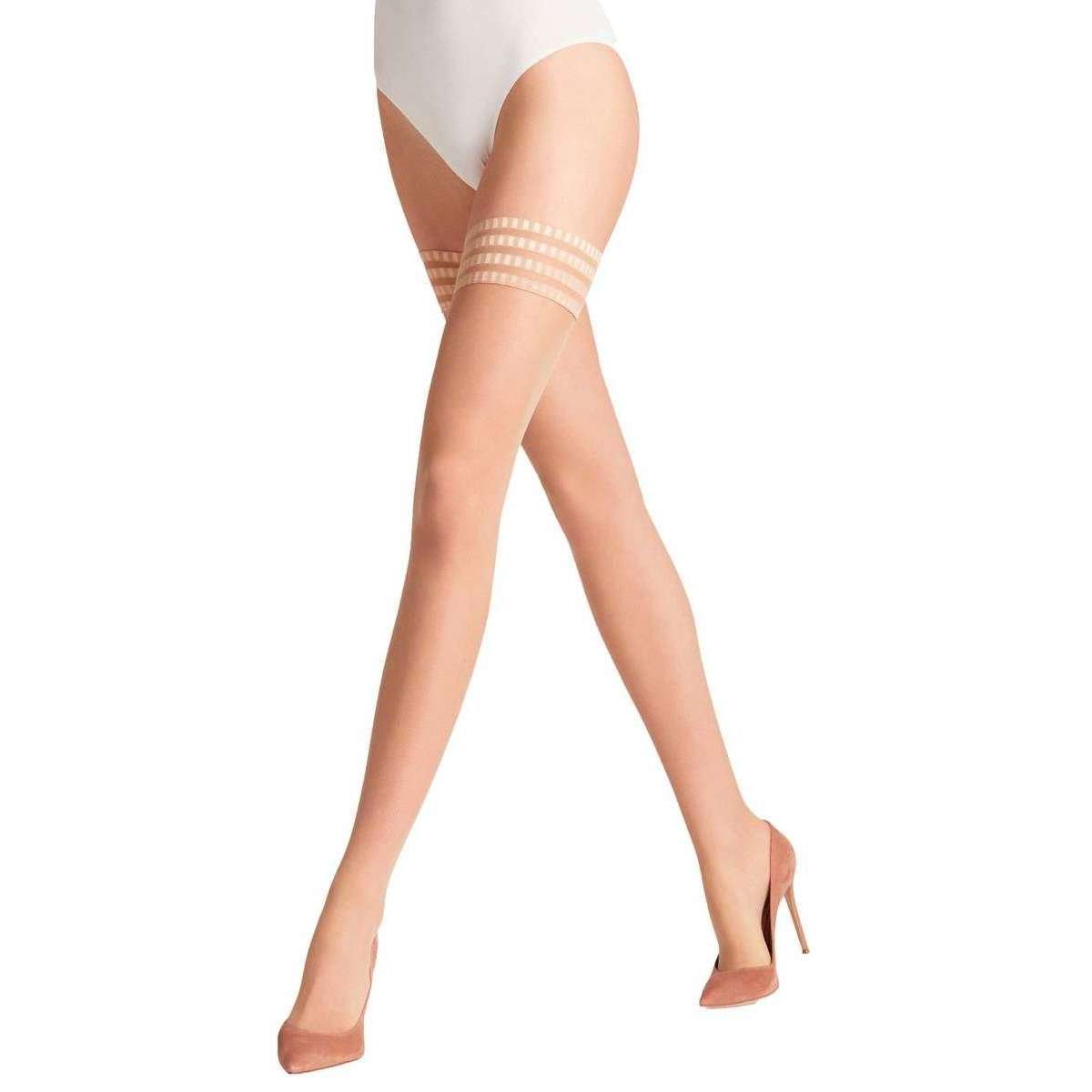 Falke Pure Matt 20 Denier Stay Up Stockings - Golden Tan