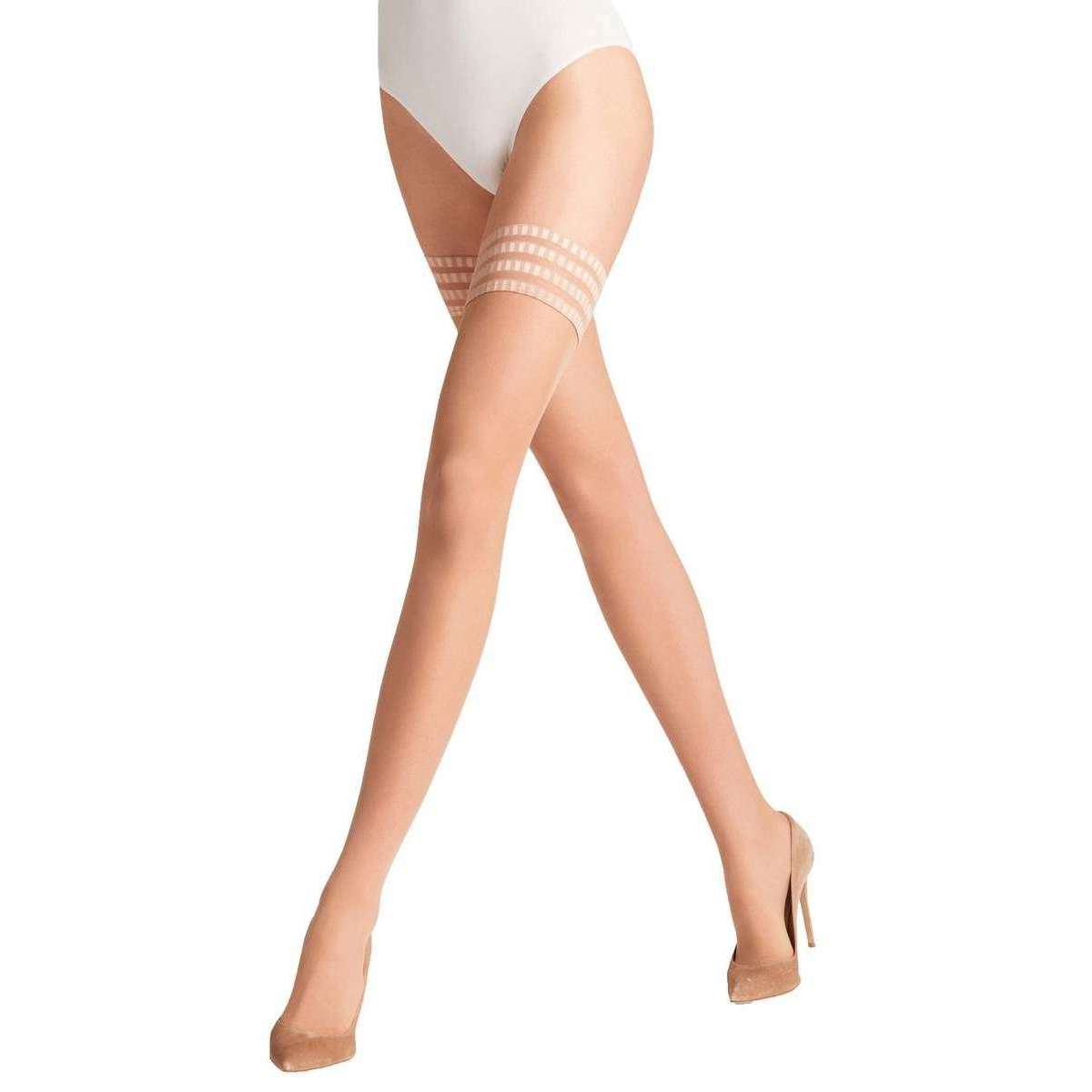 Falke Pure Matt 20 Denier Stay Up Stockings - Powder Tan