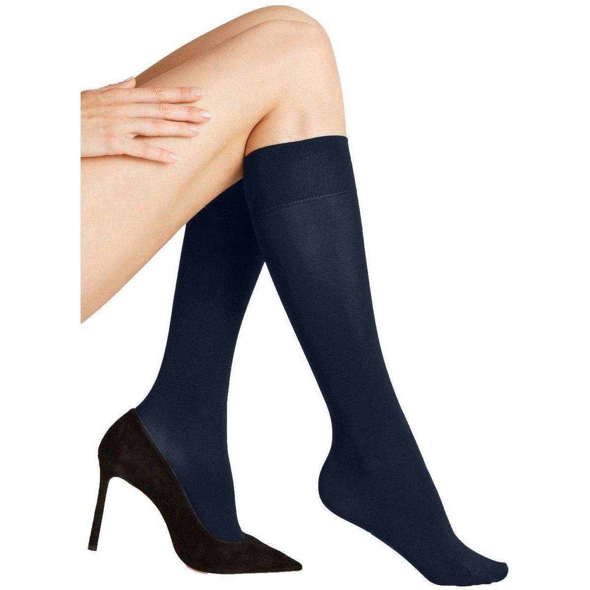 Falke Seidenglatt 40 Den Knee High Tights - Marine Navy