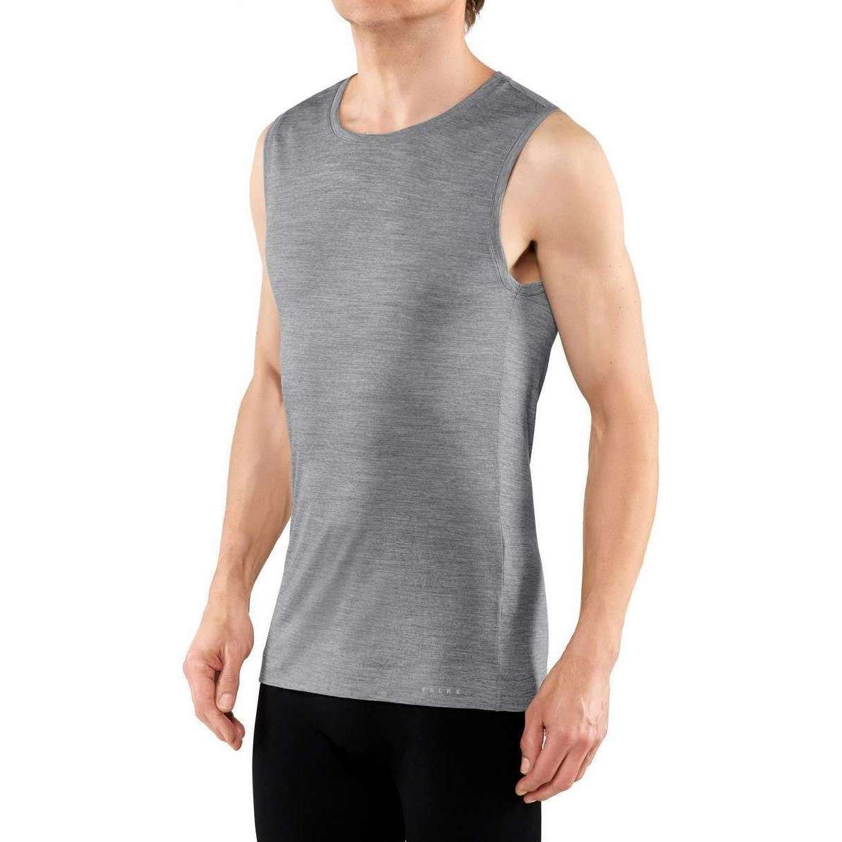 Falke Silk-Wool Regular Fit Singlet Shirt - Heather Grey