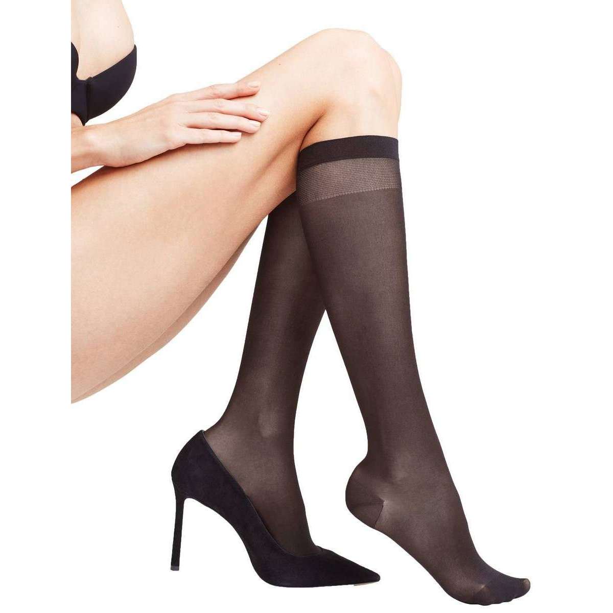 Falke Vitalize 20 Denier Knee-High Socks - Black - Small/Medium - 2.5-5 UK | 4-7 US | 35-38 EUR