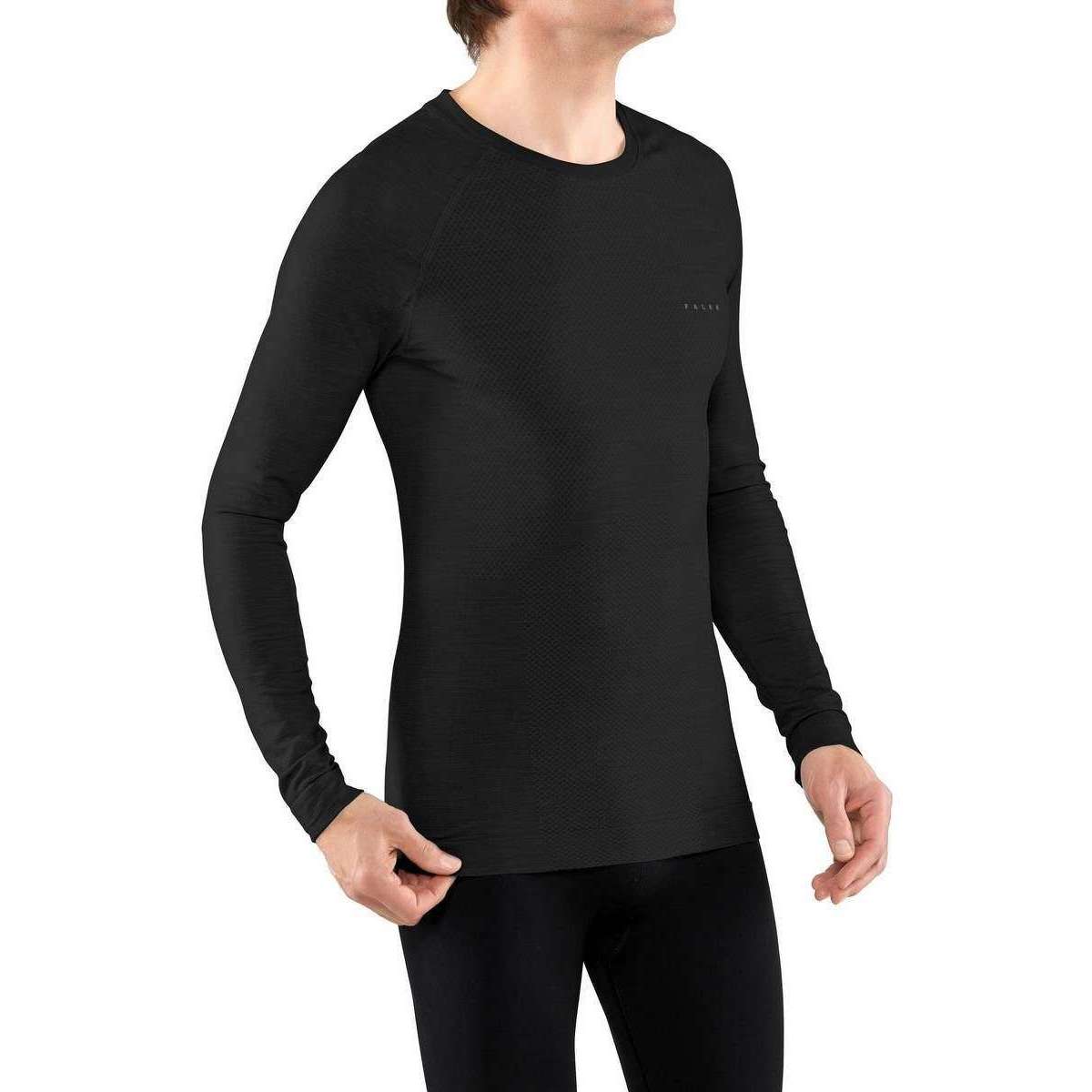 Falke Wool-Tech Light Regular Fit Long Sleeve Shirt - Black