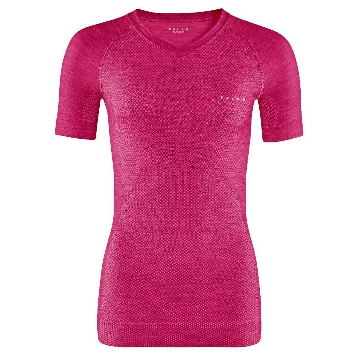 Falke Wool Tech Light Short Sleeved T-Shirt - Berry Pink