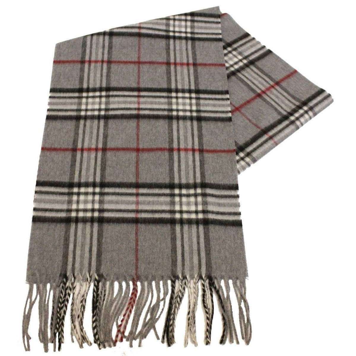 Fraas Checked Scarf - Mid Grey