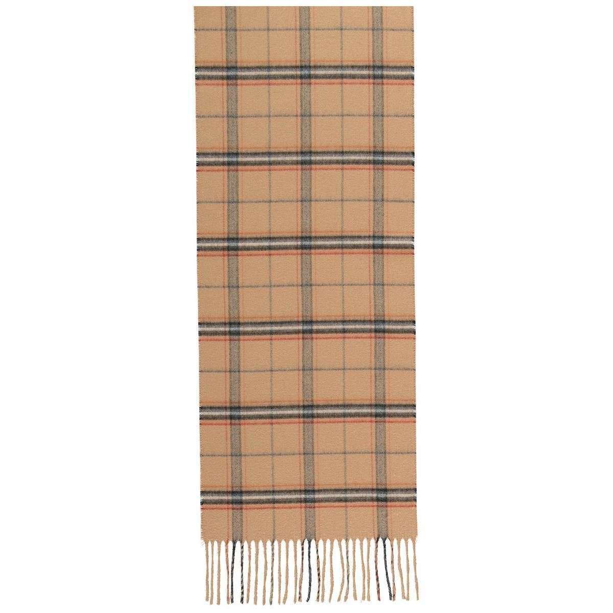 Fraas Wide Check Scarf - Camel Beige