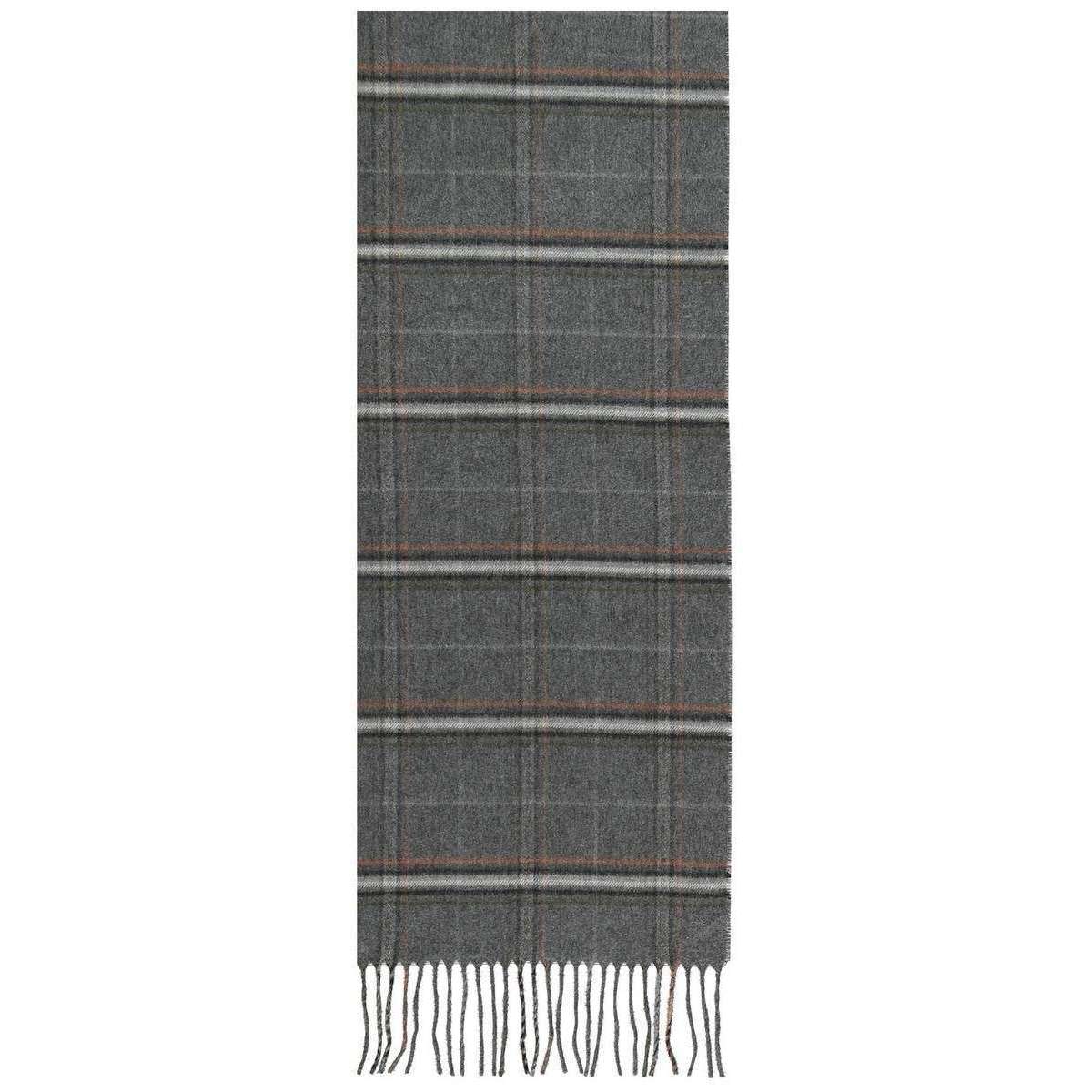 Fraas Wide Check Scarf - Grey