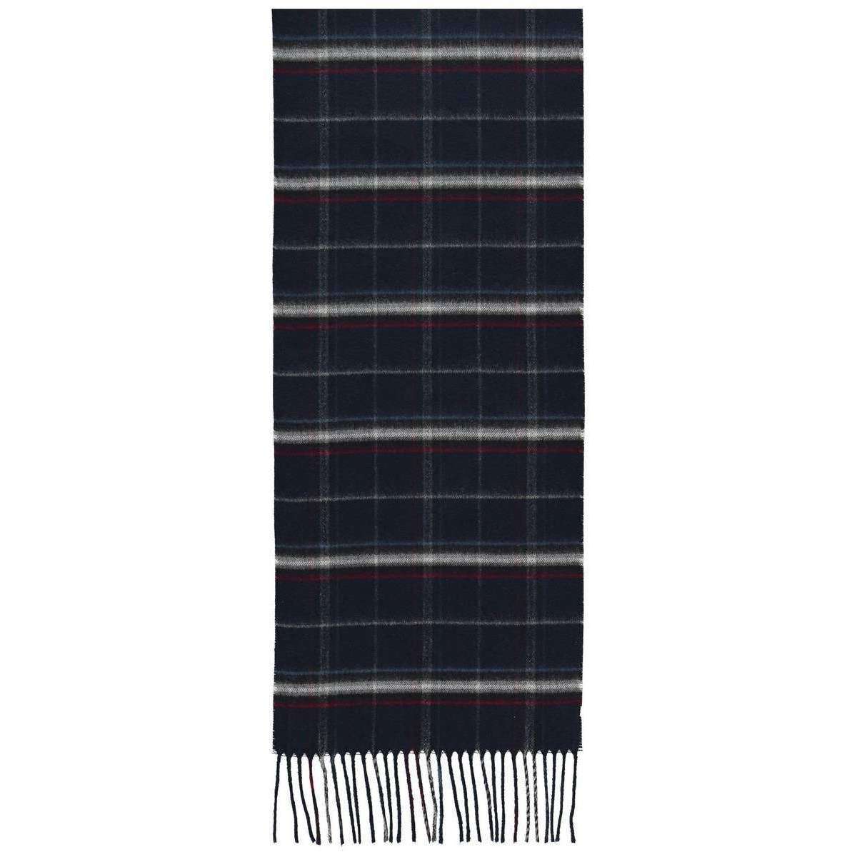 Fraas Wide Check Scarf - Navy