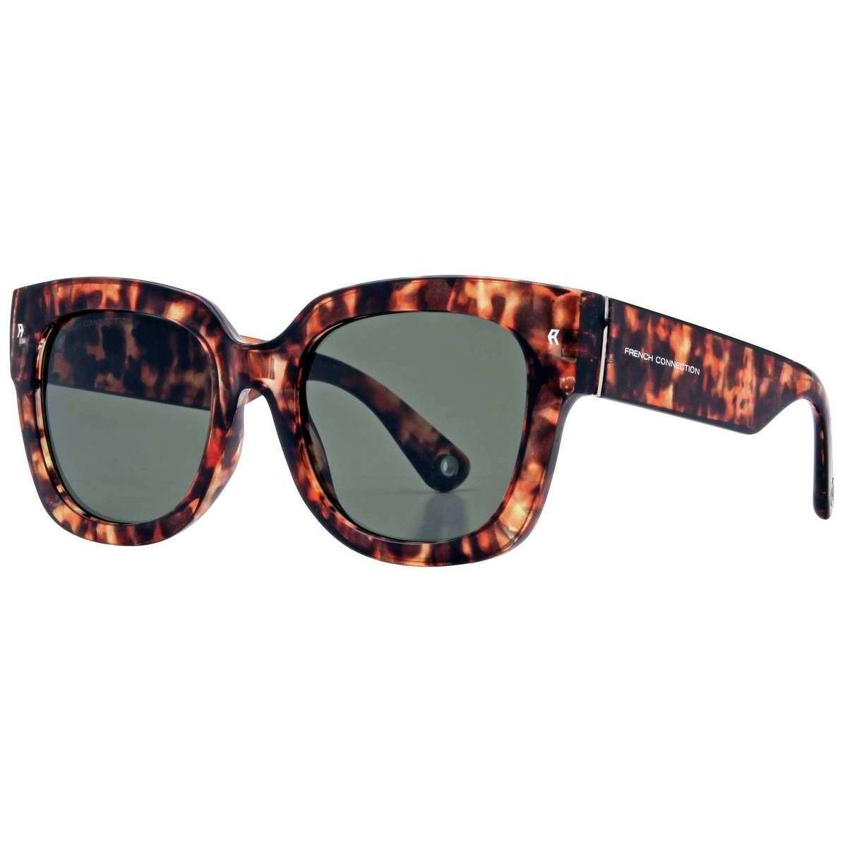 French Connection Chunky D-Frame Sunglasses - Classic Demi Brown