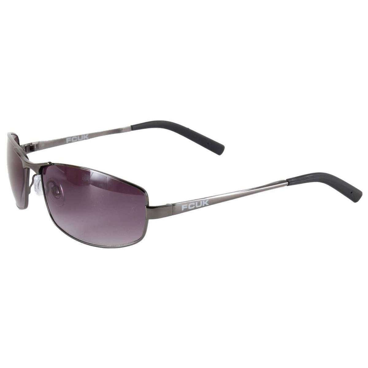 French Connection Wrapped Metal Sunglasses - Dark Gunmetal Grey