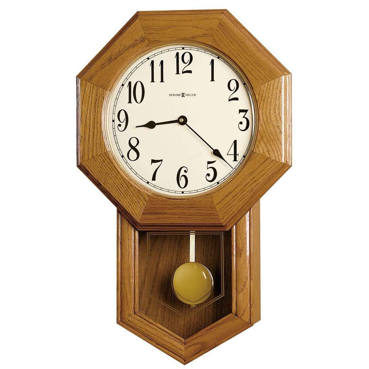 Howard Miller Elliott Wall Clock - Oak Brown