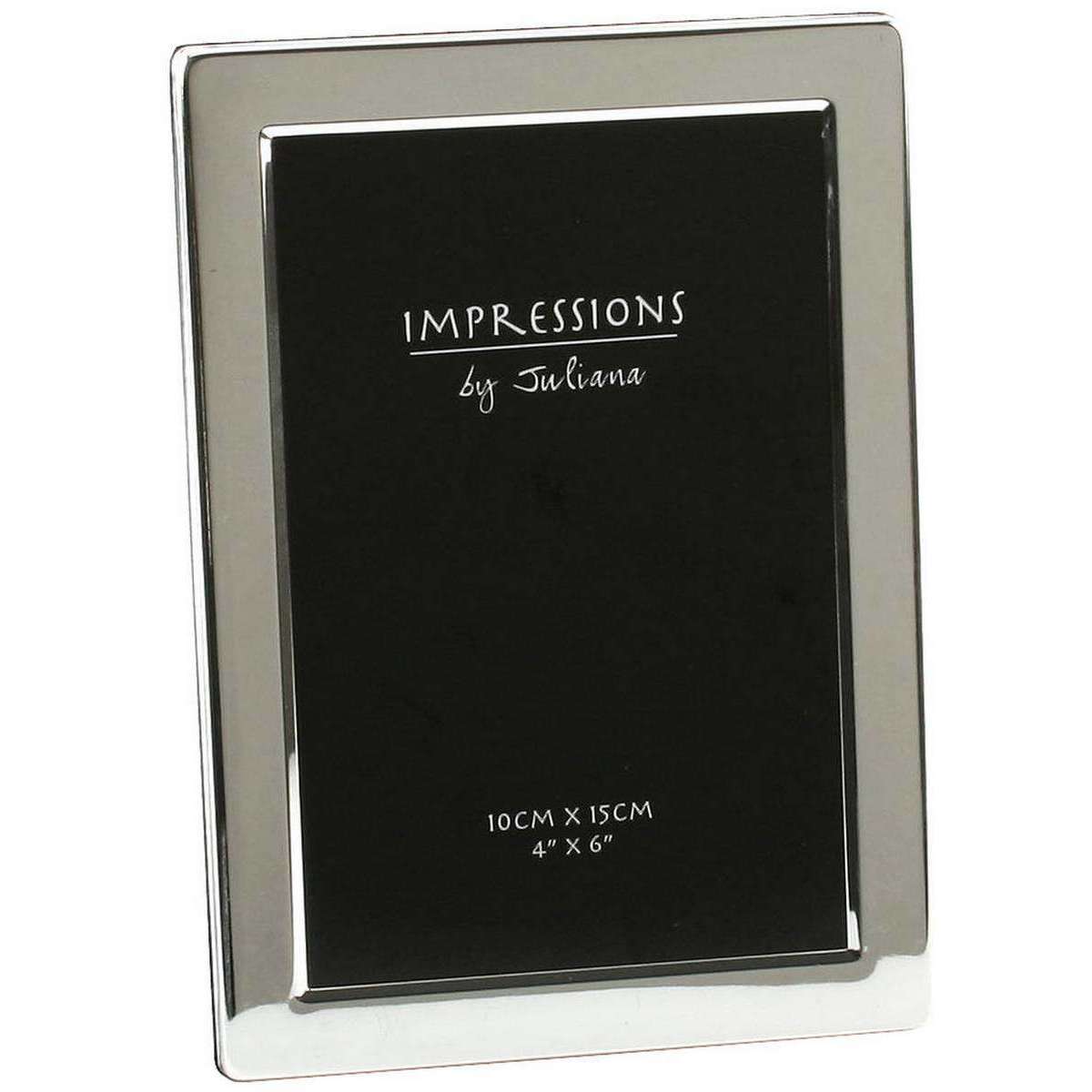 Juliana Impressions Silver Plated Flat Edge Photo Frame 4x6 - Silver