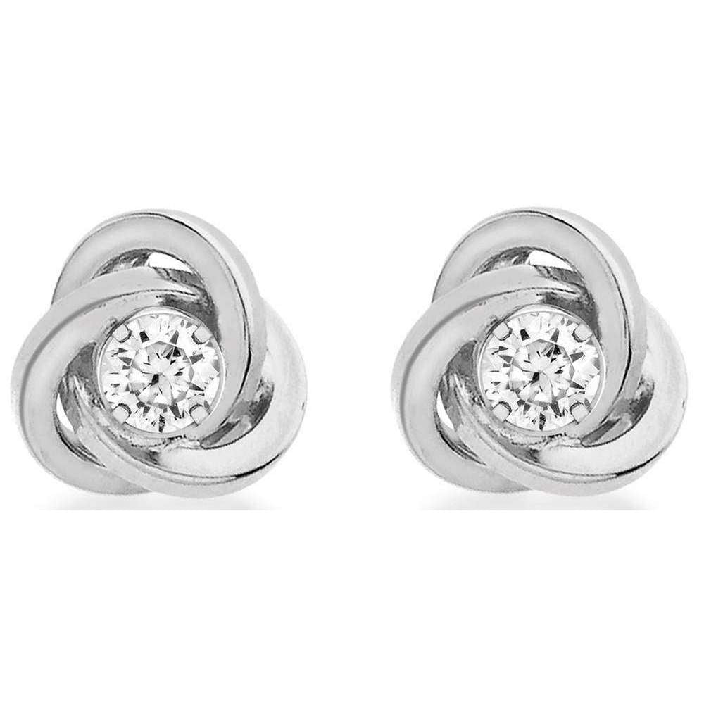 KJ Beckett Cubic Zirconia Knot Stud Earrings - Silver