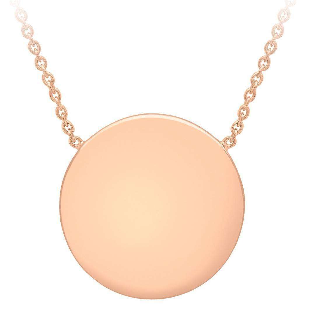 KJ Beckett Polished Disc Adjustable Necklace - Rose Gold