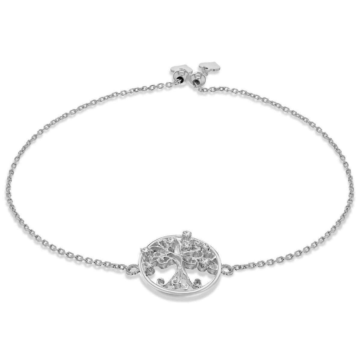 KJ Beckett Tree of Life Adjustable Bracelet - Silver