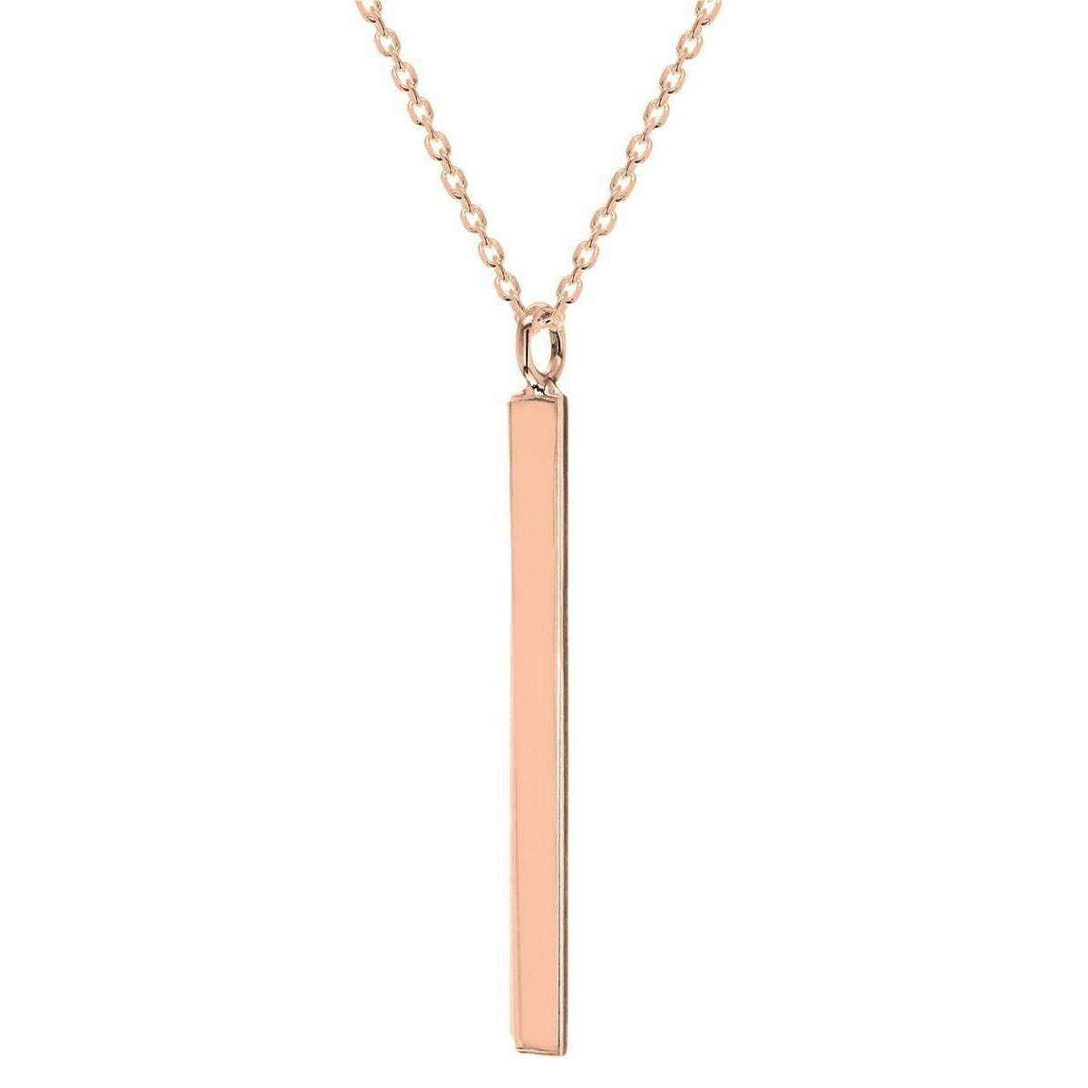 KJ Beckett Vertical Bar Necklace - Rose Gold