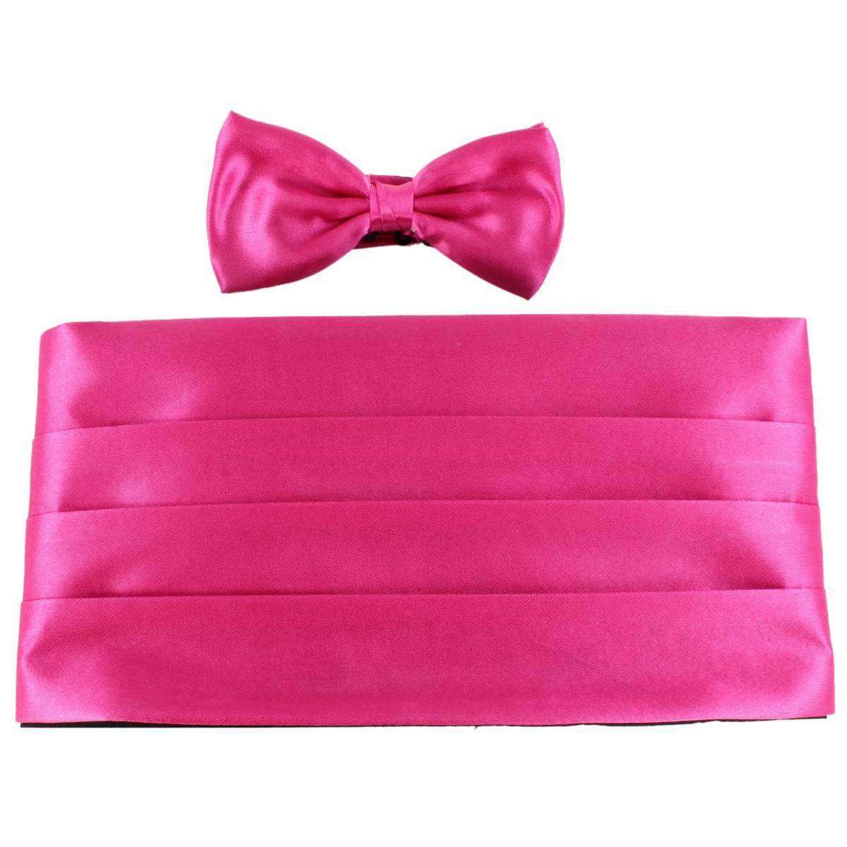 Knightsbridge Neckwear Bow Tie and Cummerbund Set - Pink