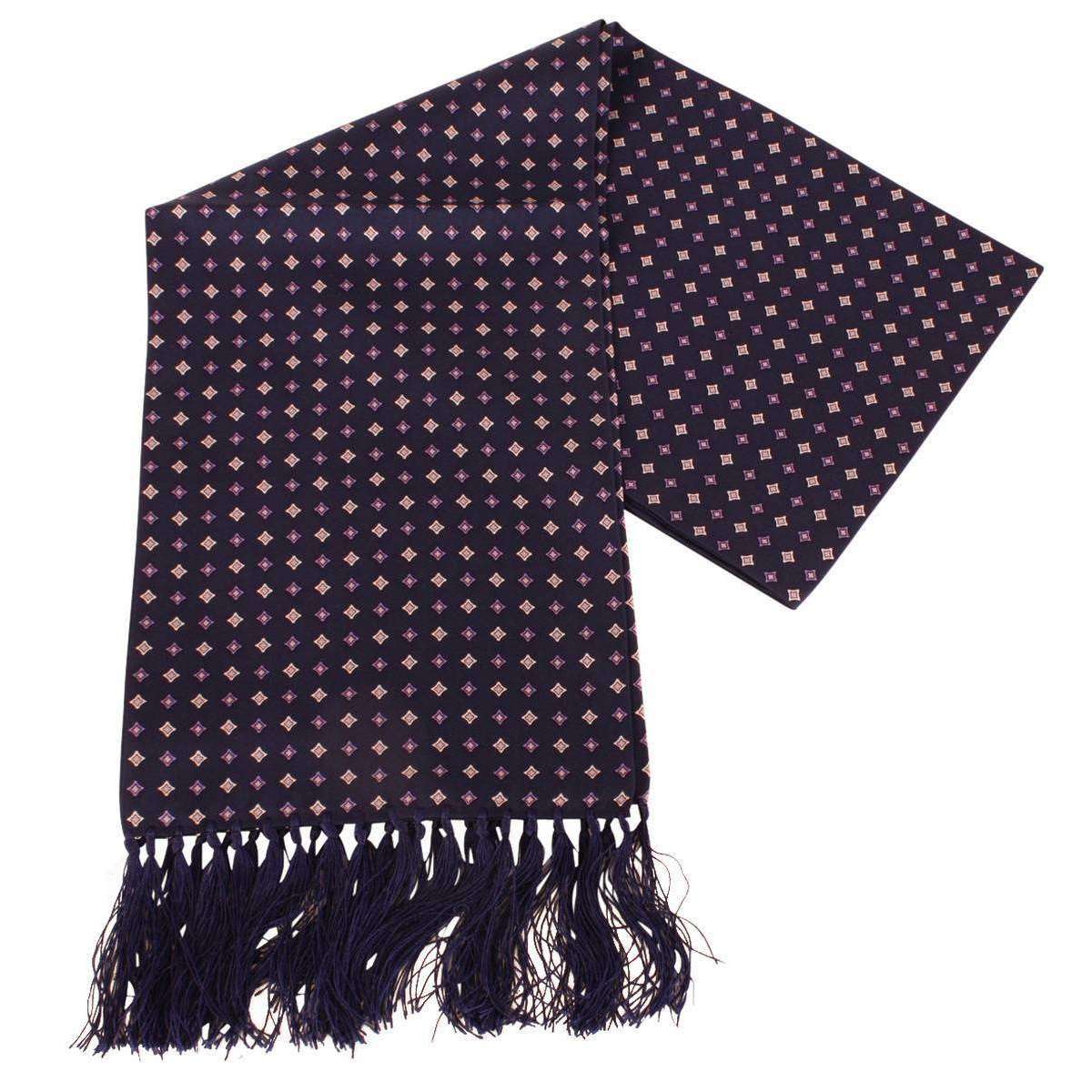 Knightsbridge Neckwear Diamond Aviator Silk Scarf - Navy