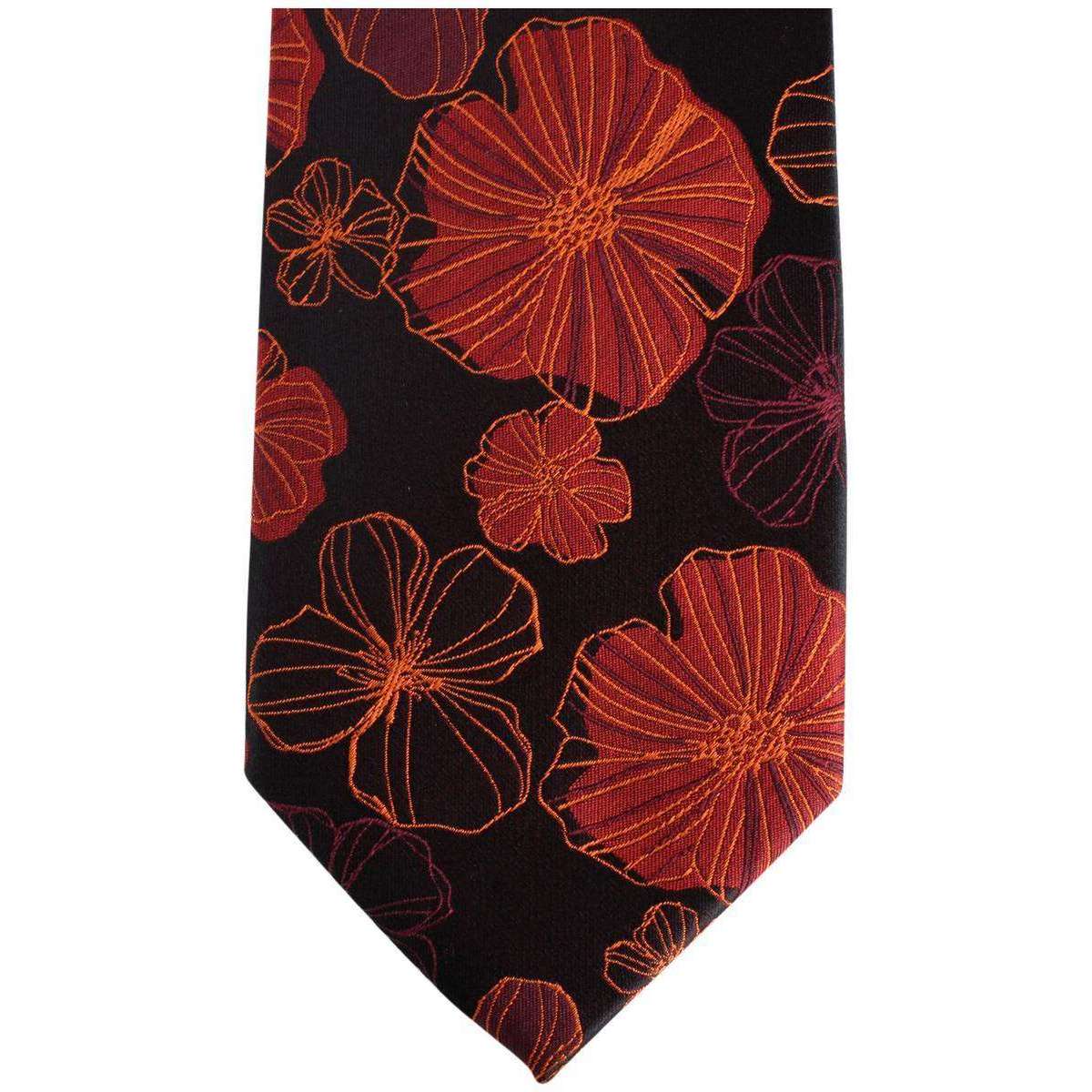 Knightsbridge Neckwear Kensington Floral Silk Tie - Black/Red