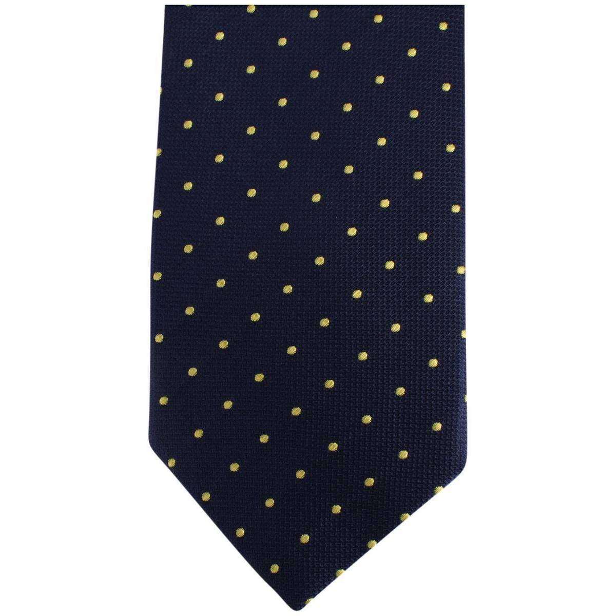 Knightsbridge Neckwear Kensington Spots Silk Tie - Navy/Yellow