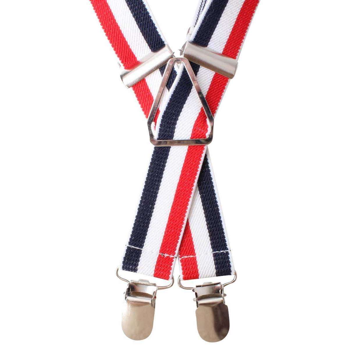 Knightsbridge Neckwear MOD Stripe Clip Braces - Red/Blue/White