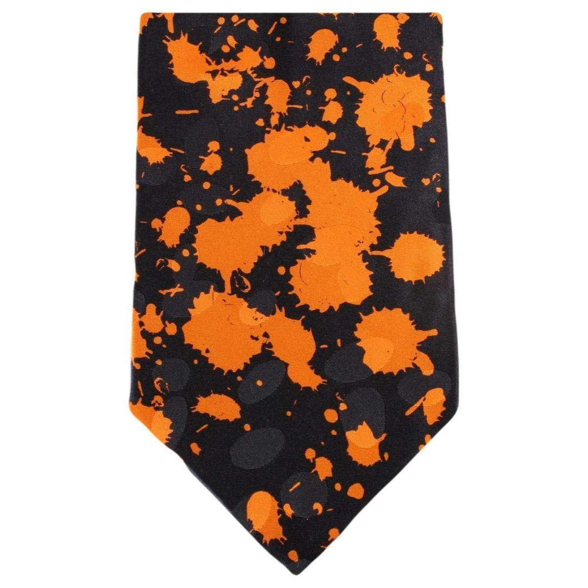 Knightsbridge Neckwear Paint Splash Tie - Black/Orange