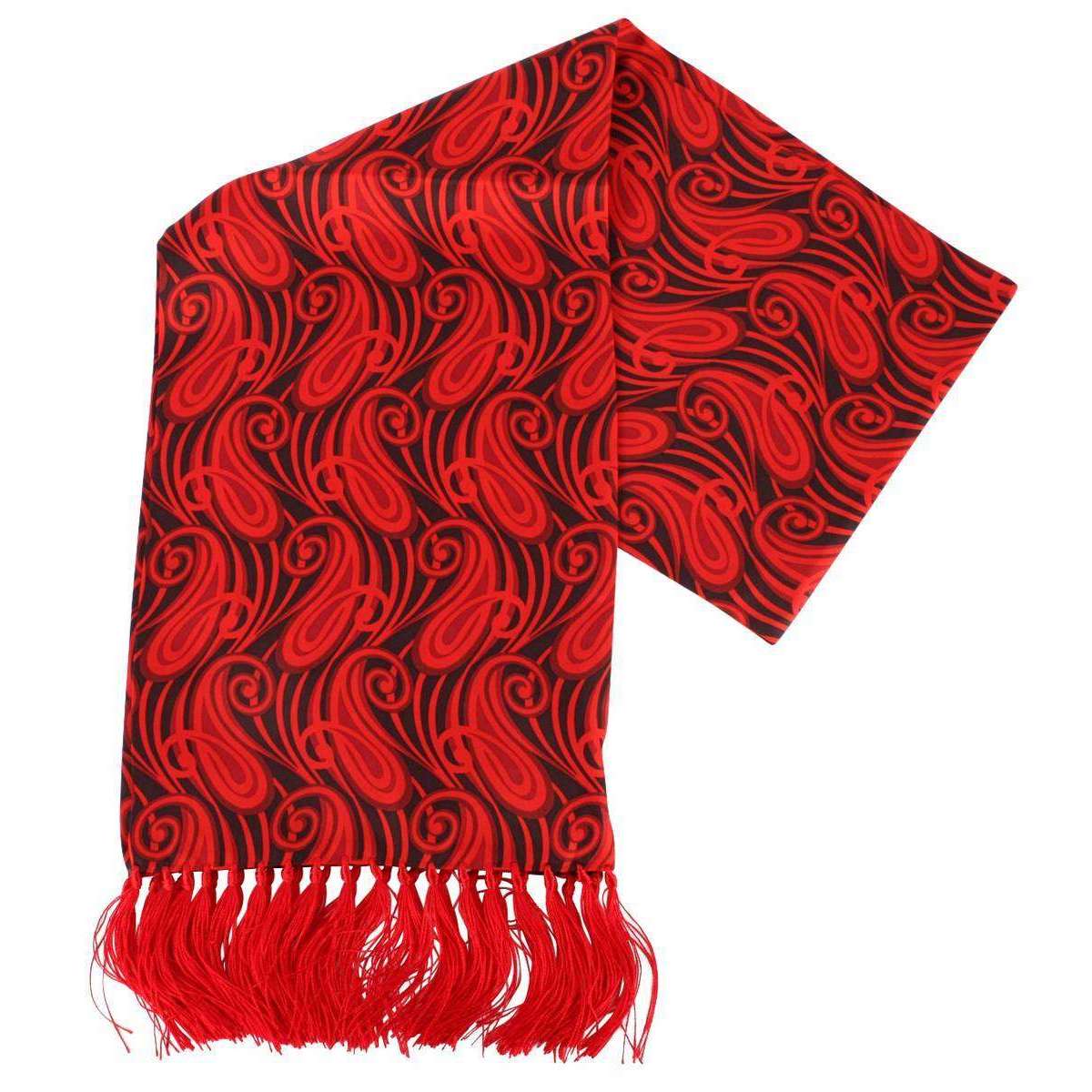 Knightsbridge Neckwear Paisley Aviator Silk Scarf - Red