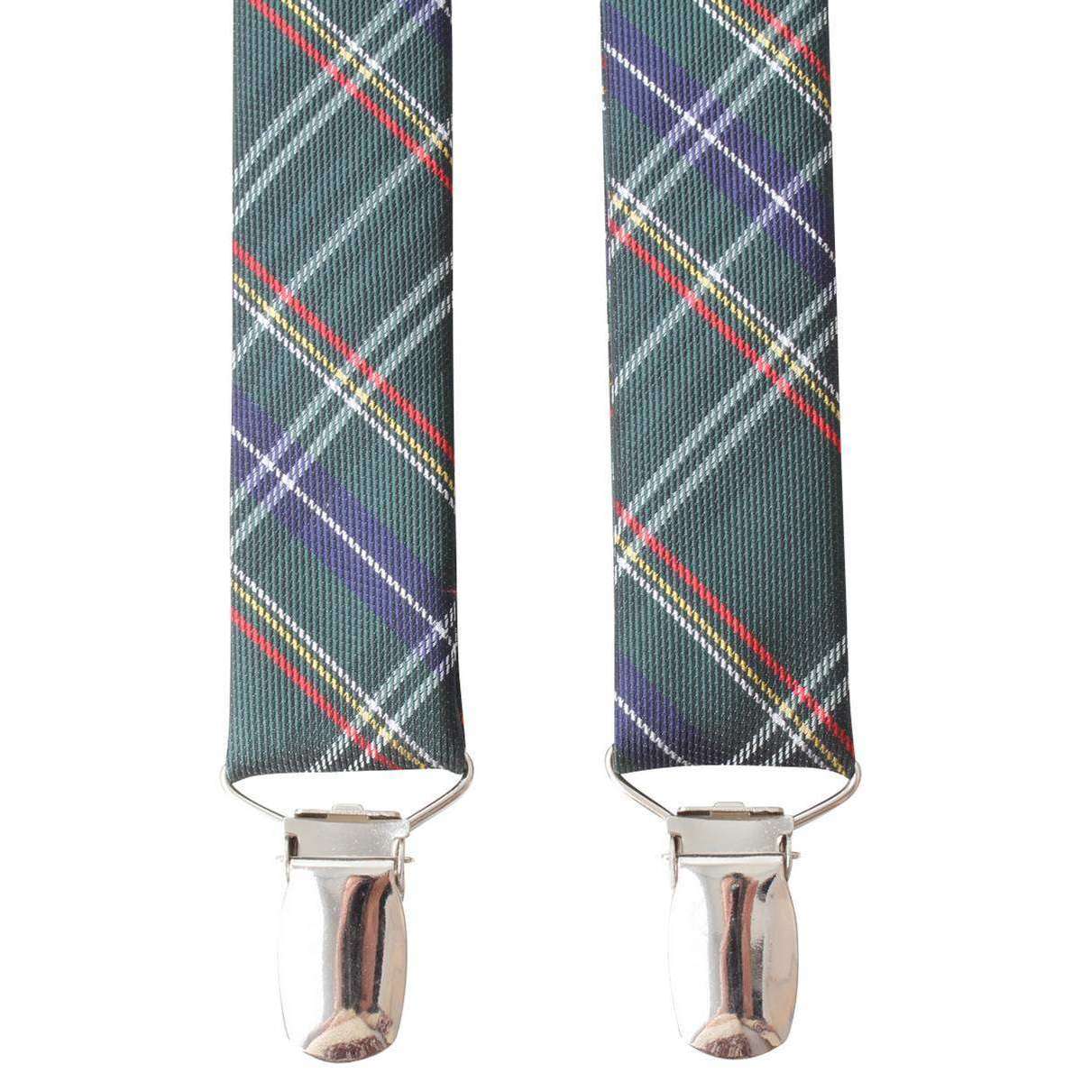 Knightsbridge Neckwear Tartan Clip Braces - Green