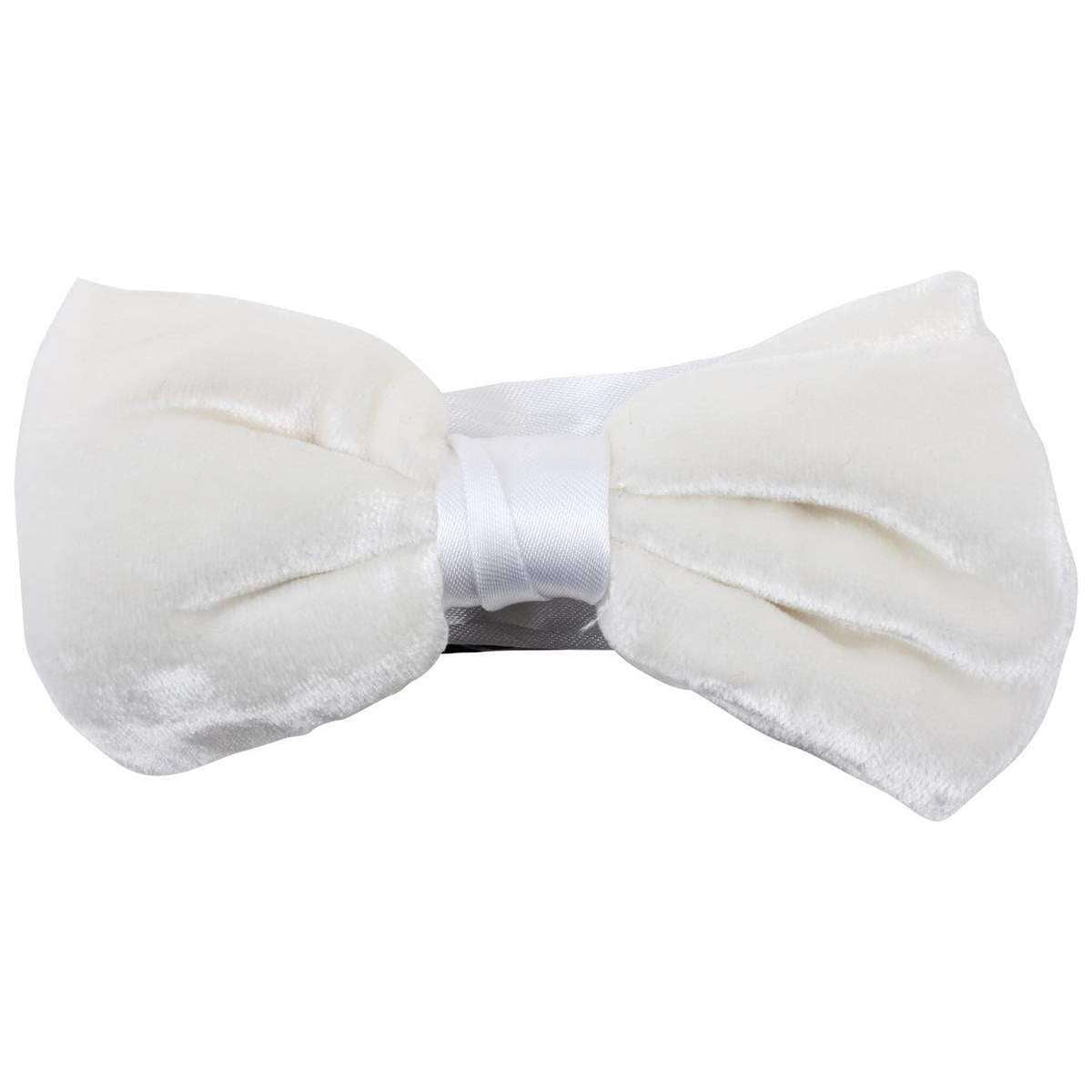 Knightsbridge Neckwear Velvet Bow Tie - White