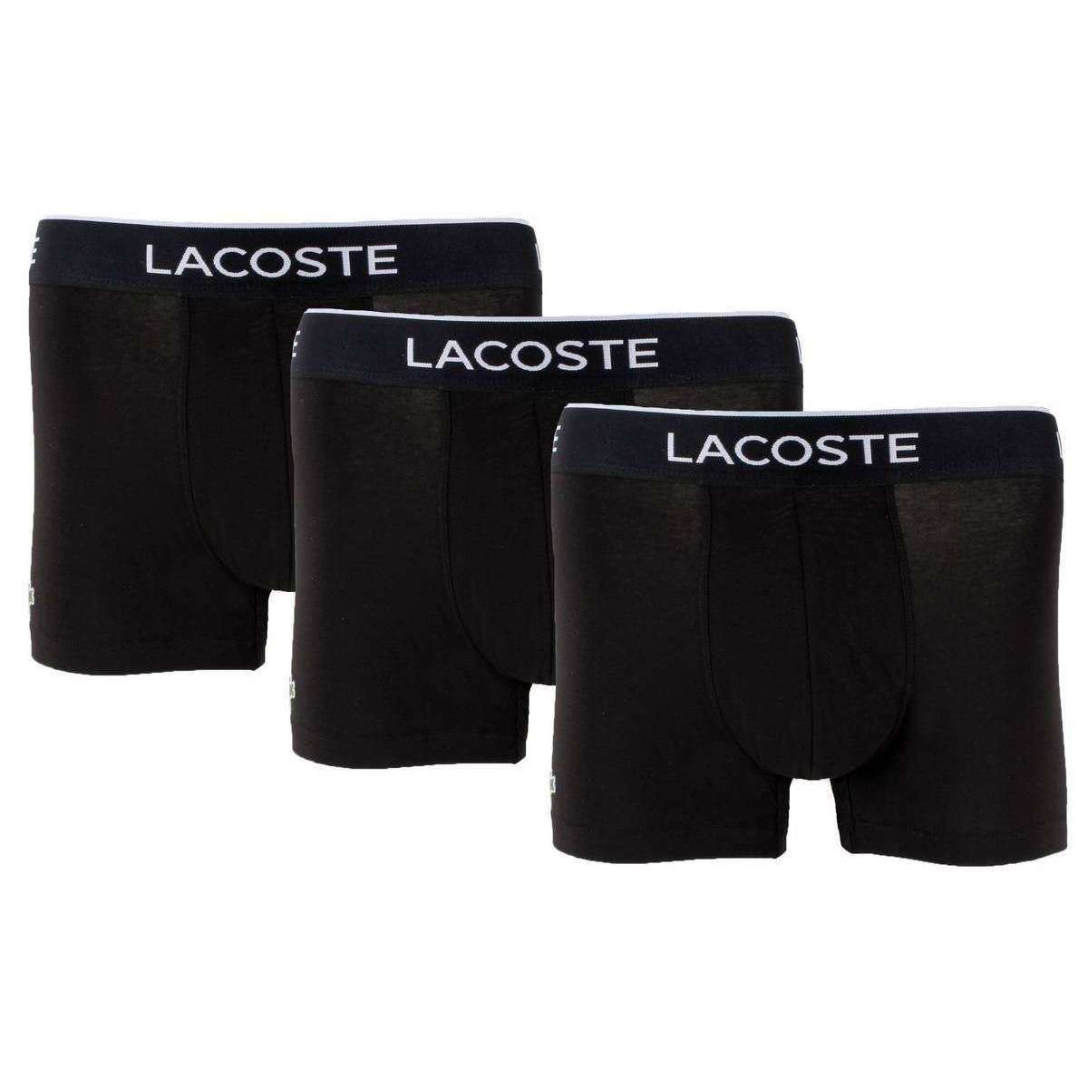 lacoste casual 3 pack trunks - black