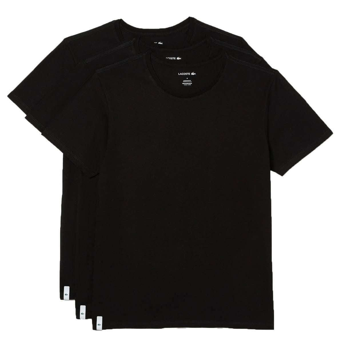 Lacoste Classic Crew Neck 3 Pack T-Shirts - Black