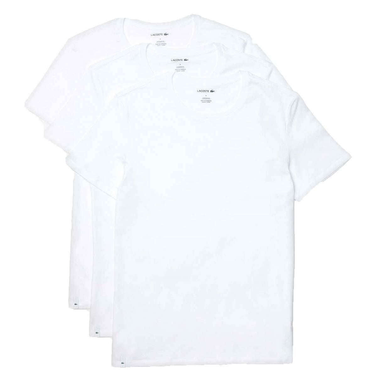 Lacoste Crew Neck Slim 3 Pack T-Shirts - White
