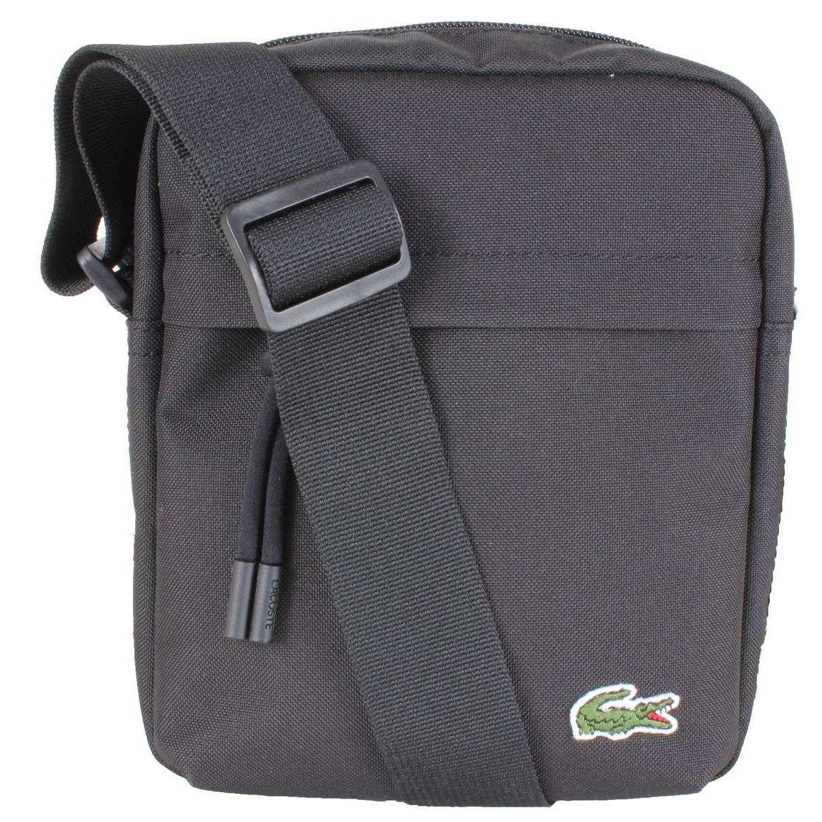 Lacoste Neocroc Canvas Vertical Zip Crossbody Bag - Black